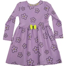 Fiyonklu Çiçek Desenli Elbise