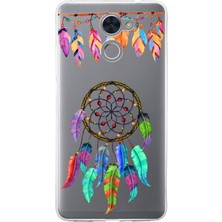 Printify Huawei Y7 Prime ile Uyumlu 1mm Slim Fit Nazar Boncuğu 6 Baskılı Şeffaf Silikon Kılıf