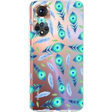 Printify Huawei Honor 50 ile Uyumlu 1mm Slim Fit Nazar Boncuğu 3 Baskılı Şeffaf Silikon Kılıf