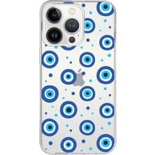 Printify Apple  iPhone 13 Pro ile Uyumlu 1mm Slim Fit Nazar Boncuğu 1 Baskılı Şeffaf Silikon Kılıf