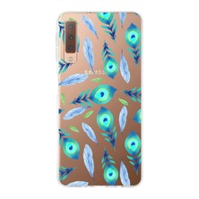 Printify Samsung Galaxy A7 2018 ile Uyumlu 1mm Slim Fit Nazar Boncuğu 3 Baskılı Şeffaf Silikon Kılıf