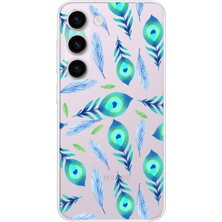 Printify Samsung Galaxy S23 Plus ile Uyumlu 1mm Slim Fit Nazar Boncuğu 3 Baskılı Şeffaf Silikon Kılıf