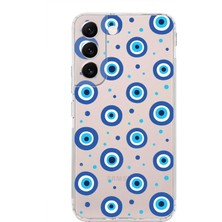 Printify Samsung Galaxy S22 ile Uyumlu 1mm Slim Fit Nazar Boncuğu 1 Baskılı Şeffaf Silikon Kılıf
