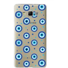 Printify Samsung Galaxy A7 ile Uyumlu 1mm Slim Fit Nazar Boncuğu 1 Baskılı Şeffaf Silikon Kılıf