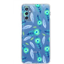 Printify Samsung Galaxy M52 ile Uyumlu 1mm Slim Fit Nazar Boncuğu 3 Baskılı Şeffaf Silikon Kılıf