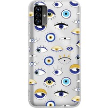 Printify Reeder P13 Blue Max Pro Lite ile Uyumlu 1mm Slim Fit Nazar Boncuğu 2 Baskılı Şeffaf Silikon Kılıf