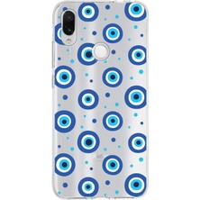 Printify Xiaomi Redmi Note 7 ile Uyumlu 1mm Slim Fit Nazar Boncuğu 1 Baskılı Şeffaf Silikon Kılıf