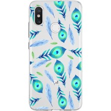 Printify Xiaomi Mi 8 ile Uyumlu 1mm Slim Fit Nazar Boncuğu 3 Baskılı Şeffaf Silikon Kılıf
