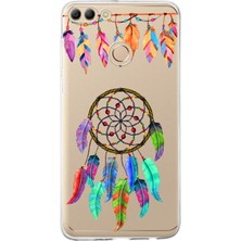 Printify Huawei Y9 2018 ile Uyumlu 1mm Slim Fit Nazar Boncuğu 6 Baskılı Şeffaf Silikon Kılıf