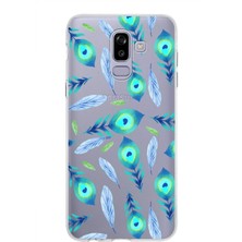 Printify Samsung Galaxy J8 ile Uyumlu 1mm Slim Fit Nazar Boncuğu 3 Baskılı Şeffaf Silikon Kılıf