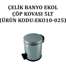 Çelik Banyo Ekol Çöp Kovası 5lt (Model No: EKO10-025)