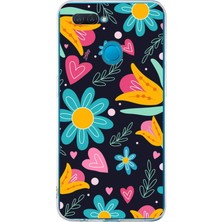 Printify Oppo A5S  ile Uyumlu 1mm Slim Fit Retro Colors 1 Baskılı Şeffaf Silikon Kılıf