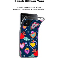 Printify Realme C21  ile Uyumlu 1mm Slim Fit Retro Colors 3 Baskılı Şeffaf Silikon Kılıf