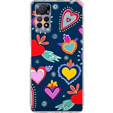 Printify Xiaomi Redmi Note 11 Pro 5g ile Uyumlu 1mm Slim Fit Retro Colors 3 Baskılı Şeffaf Silikon Kılıf