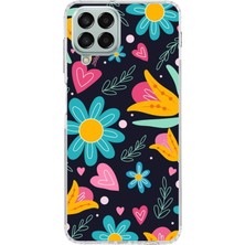 Printify Samsung Galaxy M33 ile Uyumlu 1mm Slim Fit Retro Colors 1 Baskılı Şeffaf Silikon Kılıf