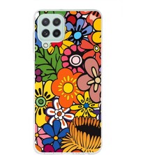 Printify Samsung Galaxy M32 ile Uyumlu 1mm Slim Fit Retro Colors 2 Baskılı Şeffaf Silikon Kılıf