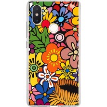 Printify Xiaomi Mi 8 Se ile Uyumlu 1mm Slim Fit Retro Colors 2 Baskılı Şeffaf Silikon Kılıf