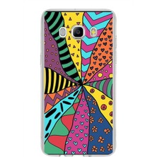 Printify Samsung Galaxy J5 2016 ile Uyumlu 1mm Slim Fit Retro Colors 4 Baskılı Şeffaf Silikon Kılıf