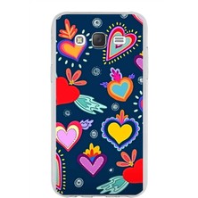 Printify Samsung Galaxy J5 ile Uyumlu 1mm Slim Fit Retro Colors 3 Baskılı Şeffaf Silikon Kılıf