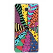 Printify Samsung Galaxy J7 Prime ile Uyumlu 1mm Slim Fit Retro Colors 4 Baskılı Şeffaf Silikon Kılıf