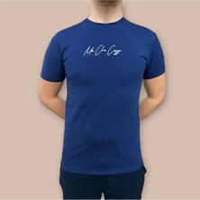 Erkek  Slim Fit Enjeksiyon Baskılı Pamuklu T-Shirt