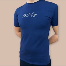 Erkek  Slim Fit Enjeksiyon Baskılı Pamuklu T-Shirt