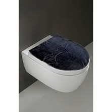 Bonny Home Klozet Kapak Örtüsü Peluş Siyah Düz