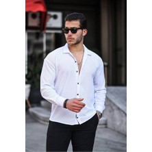 Tex Republic Erkek Beyaz Fitilli Ottoman Gömlek