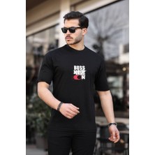 Erkek Oversize  Bisiklet Yaka T-Shirt