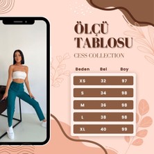 Cess Kadın Beli Lastikli Dar Paça Toparlayıcı Likralı Pantolon