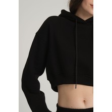 Sumain Design Şardonlu Siyah Hoodie M