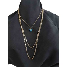 Accessories Örme  3 Zincirli Pirinç  Kolye