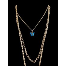 Accessories Örme  3 Zincirli Pirinç  Kolye