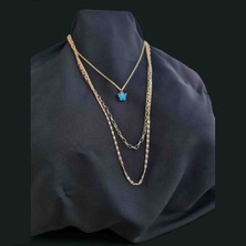 Accessories Örme  3 Zincirli Pirinç  Kolye