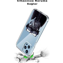 Printify Huawei P20 Pro ile Uyumlu 1mm Slim Fit Köpek 1 050A Baskılı Şeffaf Silikon Kılıf