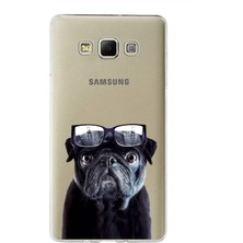 Printify Samsung Galaxy A7 ile Uyumlu 1mm Slim Fit Köpek 3 050F Baskılı Şeffaf Silikon Kılıf