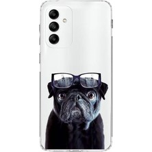 Printify Samsung Galaxy M13 ile Uyumlu 1mm Slim Fit Köpek 2 050F Baskılı Şeffaf Silikon Kılıf