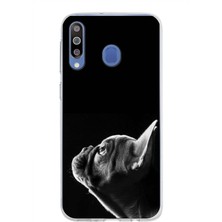 Printify Samsung Galaxy M30 ile Uyumlu 1mm Slim Fit Köpek 1 050A Baskılı Şeffaf Silikon Kılıf