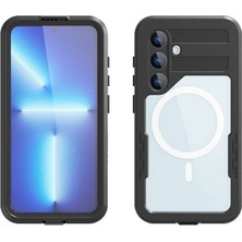 Zeyline Galaxy S24 Plus Magsafe Şarj Özellikli 1-1 Su Geçirmez Uyumlu Zyl Kılıf-Siyah