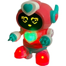 Trust Store Robot Çarp Dön Sesli Işıklı 5 Fonksiyonlu 15CM Pembe Renk Dancerobot