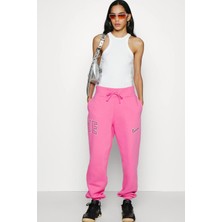 Nike Sportswear Phoenix Fleece Yüksek Belli Oversize Kesim Pembe Kadın Eşofman Altı