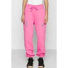 Nike Sportswear Phoenix Fleece Yüksek Belli Oversize Kesim Pembe Kadın Eşofman Altı