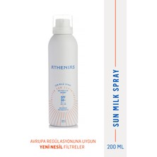 ATHENIAS Sun Milk Spray SPF50+ Tüm Cilt Tipleri İçin Uva Uvb Yüksek Korumalı Güneş Kremi 200 ml