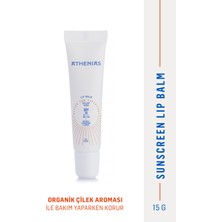 ATHENIAS Lip Balm Anti Chap SPF15 Organik Çilek Aromalı Dudak Bakımı Çatlak Karşıtı 15 gr