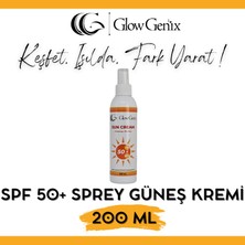 Glow Genix Tüm Cilt Tiplerine Uygun Yüksek Uv Korumalı Leke Önleyici Spf 50 Sprey Güneş Kremi | 200 ml