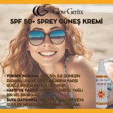 Glow Genix Tüm Cilt Tiplerine Uygun Yüksek Uv Korumalı Leke Önleyici Spf 50 Sprey Güneş Kremi | 200 ml