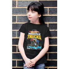 Fuddy Moda Hot Wheels Baskılı Çocuk Tişört, Unisex Çizgi Film Baskılı Bebek T-Shirt