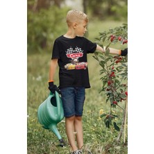 Fuddy Moda Arabalar Baskılı Unisex Çocuk Tişört, Şimşek Mcqueen Baskılı Bebek T-Shirt