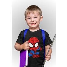 Fuddy Moda Baby Spiderman Baskılı Çocuk Tişört, Unisex Spider-Man Baskılı Bebek T-Shirt