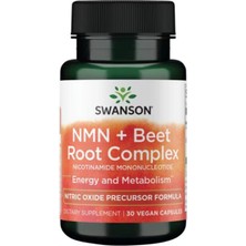 Swanson Nmn + Beet Root Complex Nicotinamide Monoucleotide 450MG 30 Capsul usa Menşei